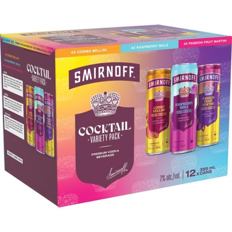 Smirnoff Cocktails Variety 12 Pack 7.0% ABV 355ml - Liquor Lane - Buy Liquor in Canmore - Liquor Store Open Now